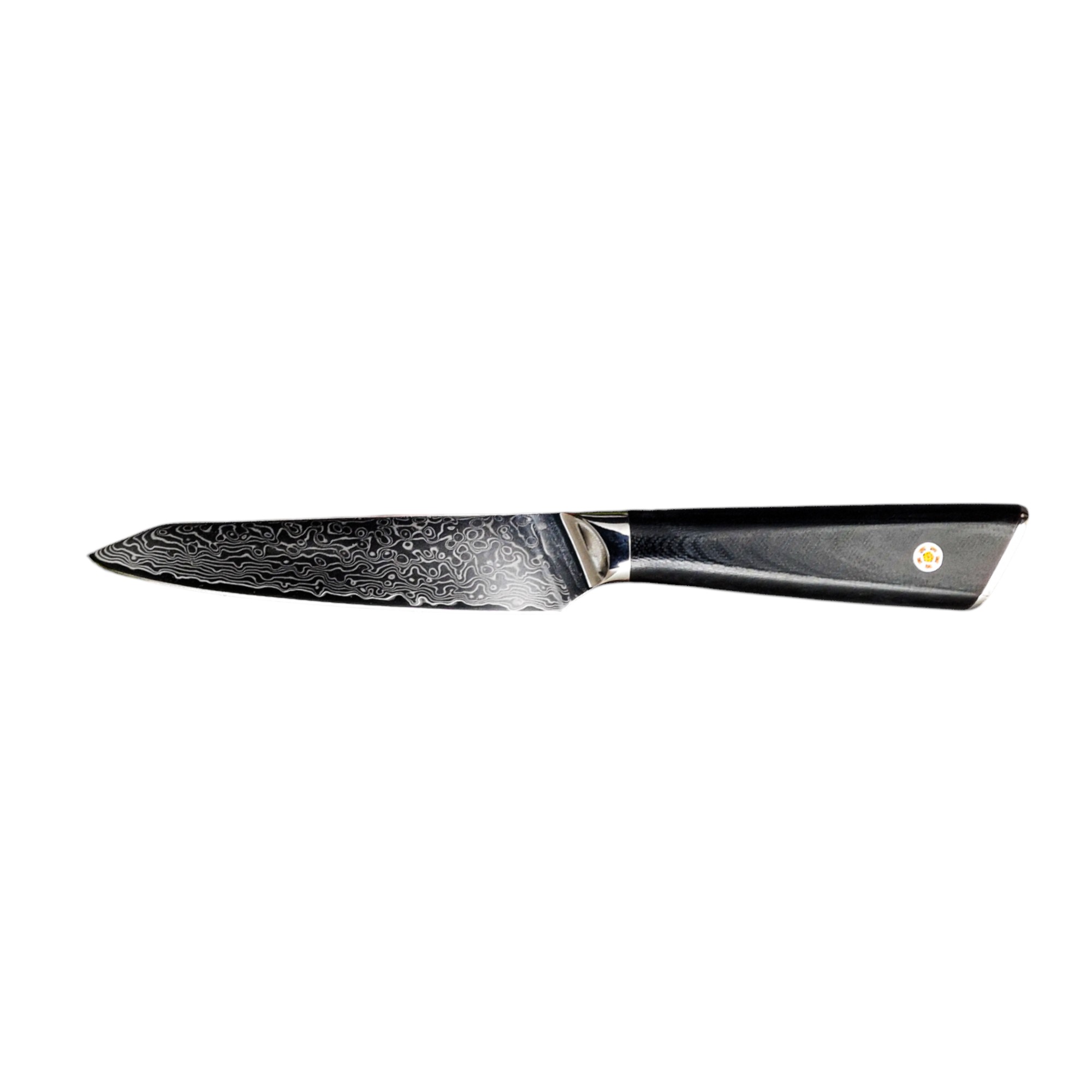Küchenmesser-Gemüsemesser-Obstmesser Oder Allzweckmesser Carbon Damast-Klinge 13 Cm | 1222-DUK-FKB