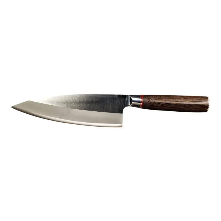 Multipurpose chef’s knife with Damascus steel blade.
